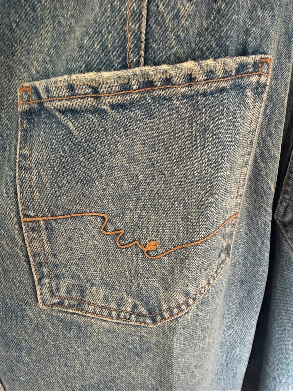 Free People Light Blue Wide-Leg Barrel Denim Overalls - Picture 4 of 9